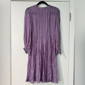 Custom Made Sheer Lavender Dress with Elegant Detailing